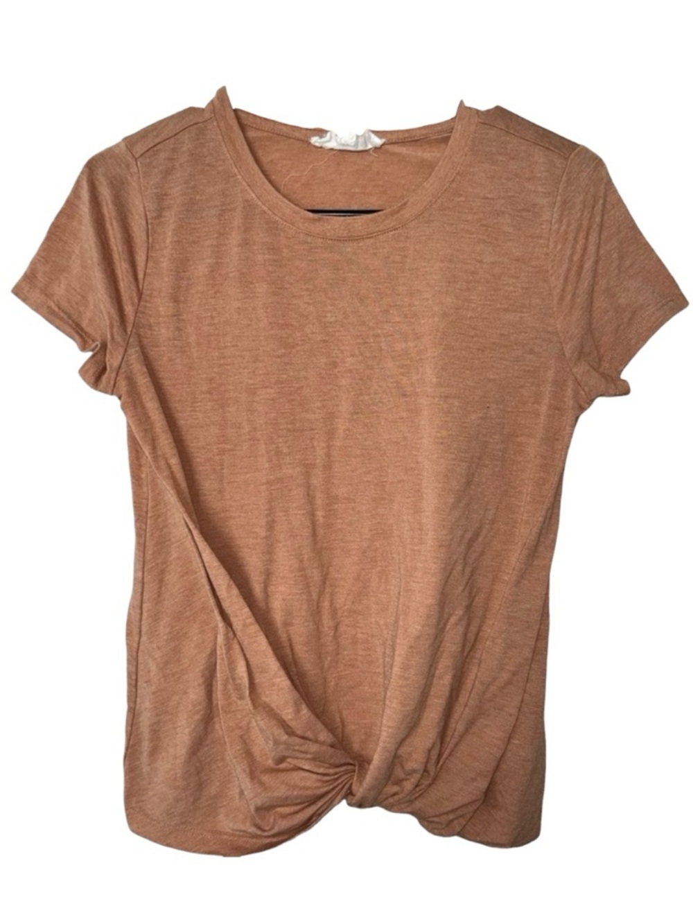 Hippie Rose Casual Light Brown Knot Front Women's Top